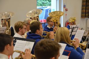 Rehearsals in Ashchurch Village Hall prior to the UK National Bass Band Finals in September 2021